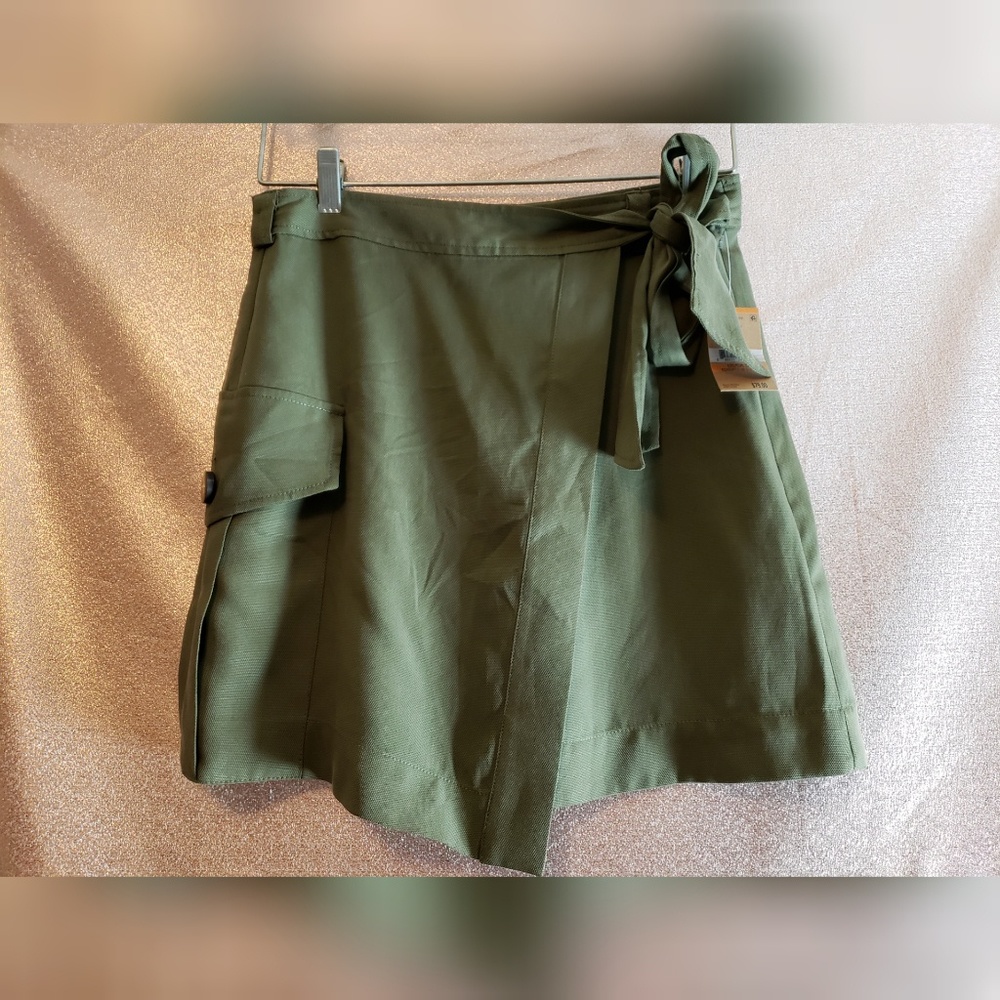 NWT Rachel Roy Mini Wrap Skirt Green - Picture 1 of 5